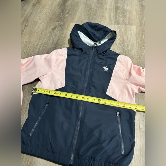 Abercrombie & Fitch Girls Size 9 10 Lined Windbreaker Jacket Blue Pink - Picture 12 of 14